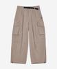 Kallapataleu Wide Balloon Ankle Zip Belted Cargo Pants - Beige