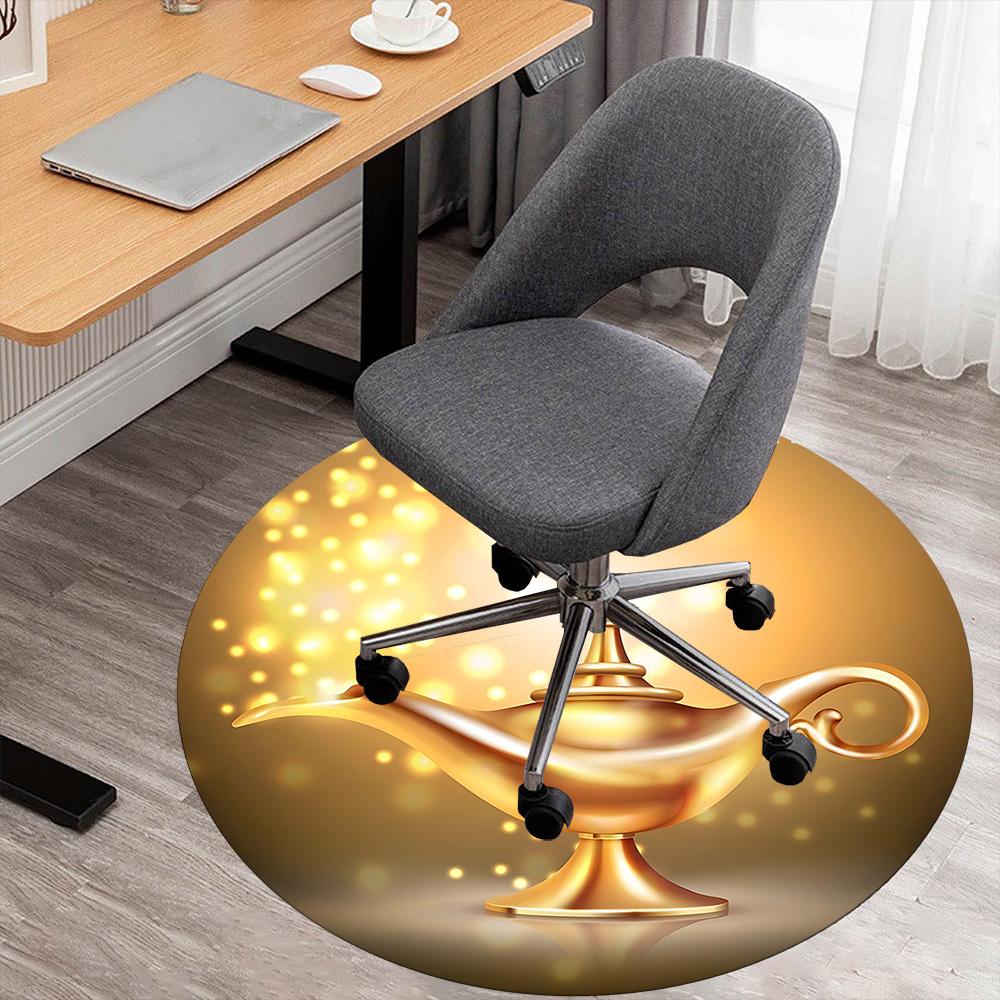 1pc magic lamp Round Chair mat Area Rug - Non-Slip, Floor Mat for Office, Bedroom, and Indoor Decor c1125232