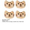 4Pcs Girl Hairpin Mini Plush Kitty Fish Design Secure Hold Hair Clip Side