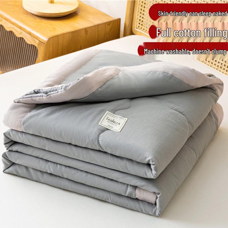

100% Cotton Lightweight Summer Quilt - Cool & Machine Washable, Air Conditioning Compatible Blanket for Single, All-Season Use 110x150cm [Machine Washable]