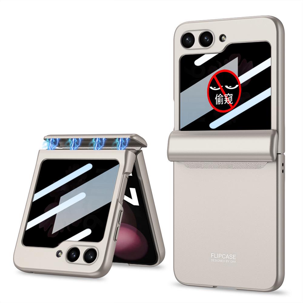 Applicable to Samsung Z flip1 mobile phone case magnetic hinge case film integrated anti-privacy glass flip1 anti-drop protective case
