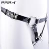 FRRK PU pásový postroj pro hráče BDSM Metal Chastity Cage v různých velikostech Sexy dospělí Intimní produkty Sexuální hračky Bondage