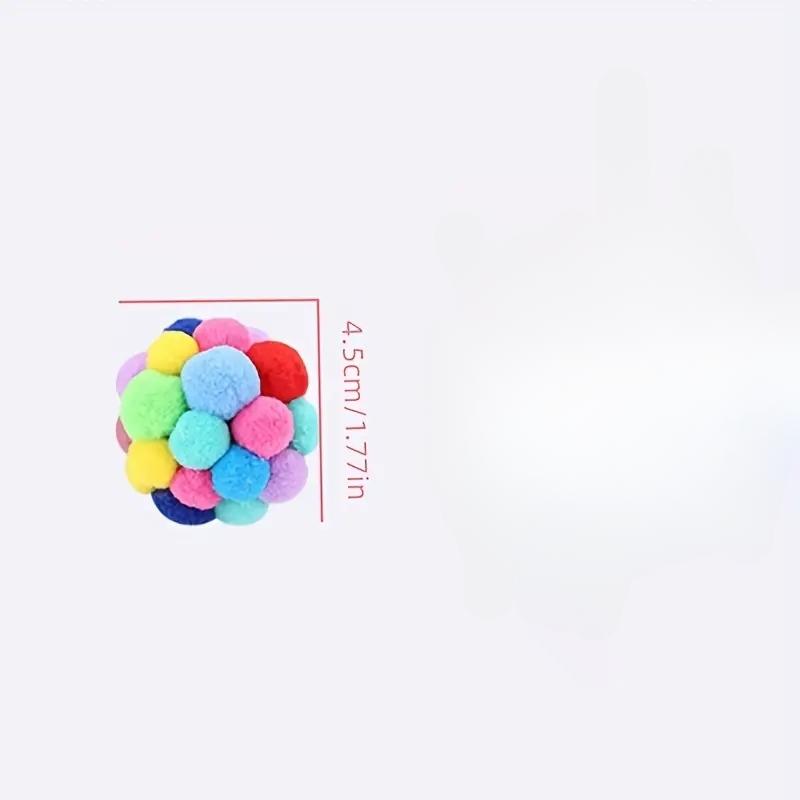 Cat Toys Cat Plush Ball Toy Pet Elastic Bell Ball Self Hi Ball Playing Cat Colorful Woolen Ball