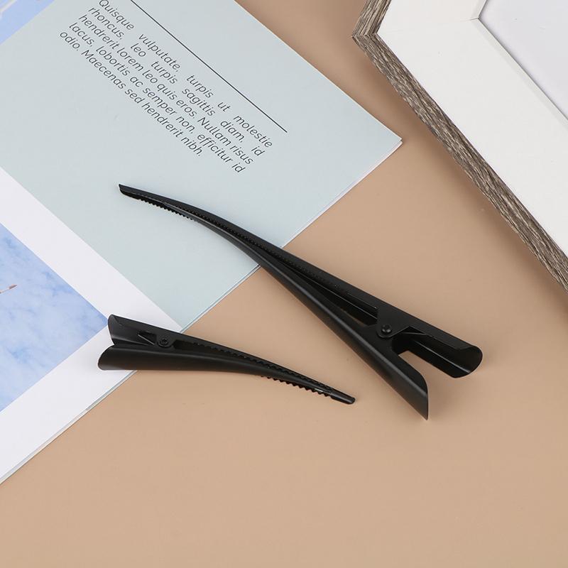 4 Stück 12,5 cm lange Haarspangen aus Metall mit hohler Blume, Entenschnabel-Haarklammern, Haar-Accessoires, Entenzähne, Schleifen, Haargriffe, Friseursalon-Spitzenclip, schwarzer Clip