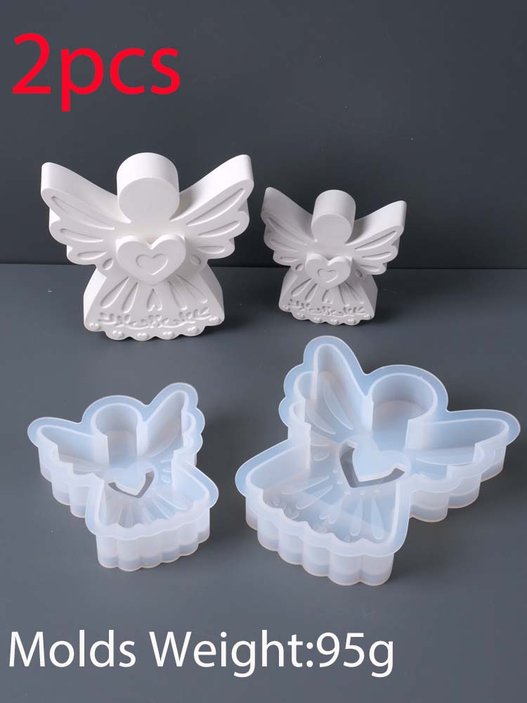 Love Angel Silicone Candle Mold DIY Home Decor Ornaments Making Kit Plaster Resin Flower Arrangement Craft Gifts Casting Molds