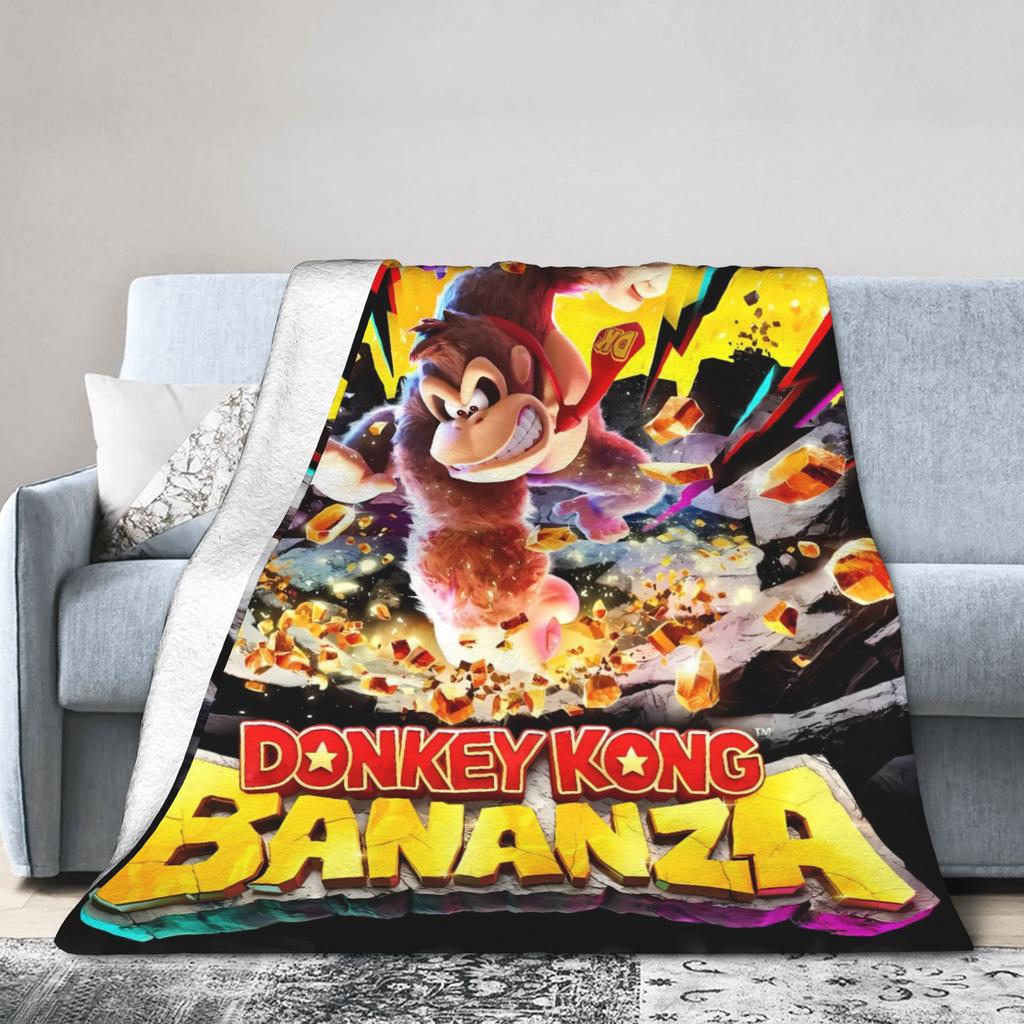 Donkeys Kong Bananzas Blanket Super Warm Fashion Plush Throw Blanket For Girls Boys Bedroom Flannel Bedspread Bed Cover