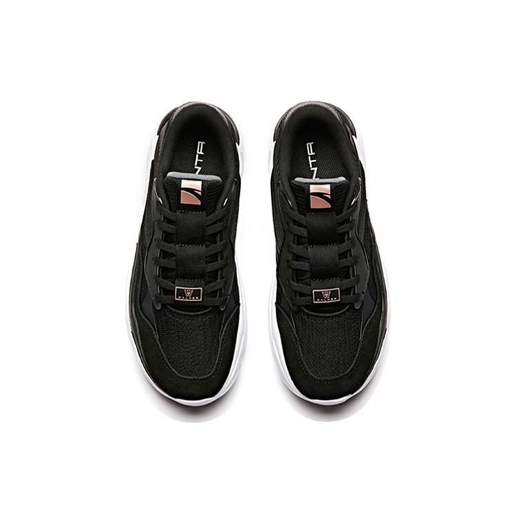 Anta Comfortable Abrasion Resistant Low Top Casual Shoes Women's Black White Brown 12838808-1