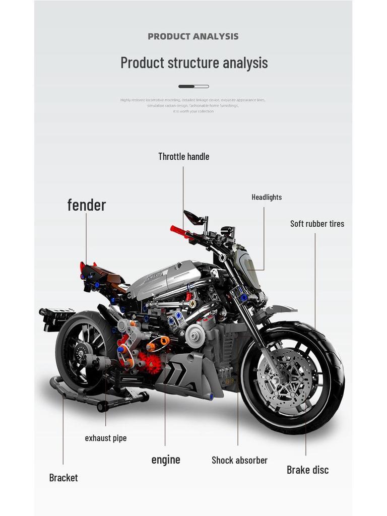 Dukadi Baoma Motorcycle Model Building Blocks - 1:5 & 1:8 Scale Toy for Boys