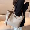 Women's Large Capacity Canvas Tote - 2026 Spring/Summer Versatile Single Shoulder Bag for Commute and Casual Use