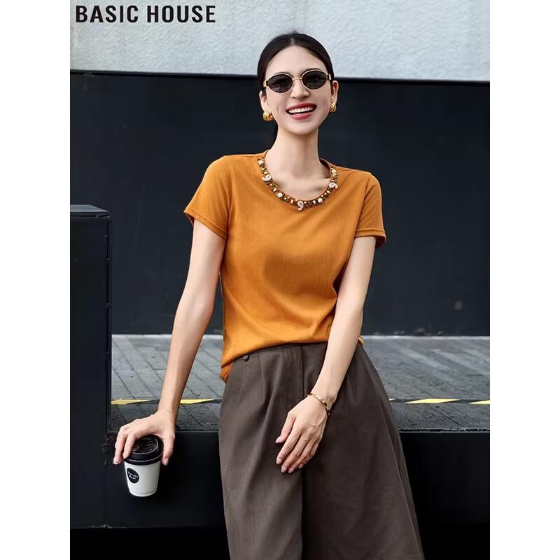 

Basic House Women s Short Sleeve Round Neck T-shirt M
