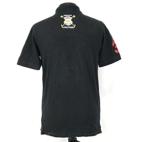 Ralph Lauren / Short Sleeve Polo Shirt [Men’s M / Black × Red × White] Embroidered Front Logo(USED)