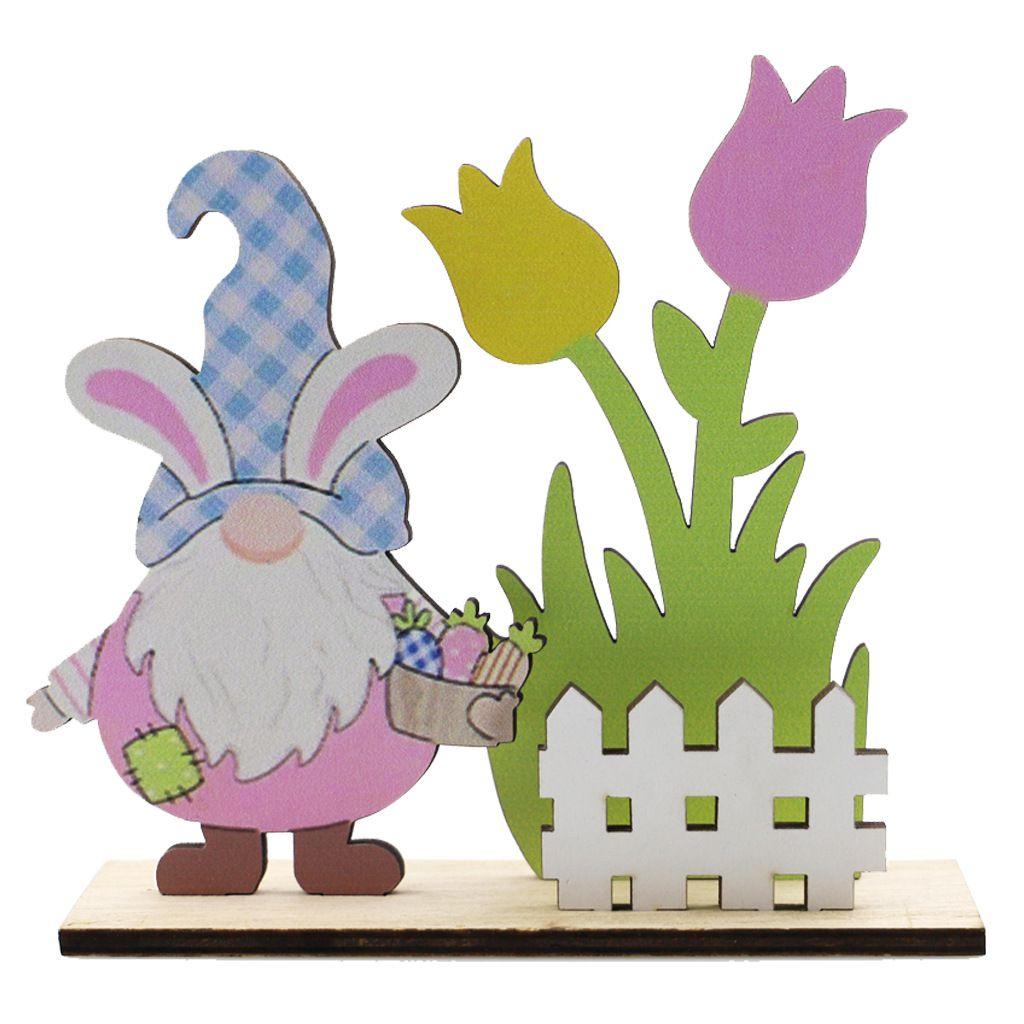 Eco-friendly Painted Wooden Easter Bunny Table Toppers For Decor