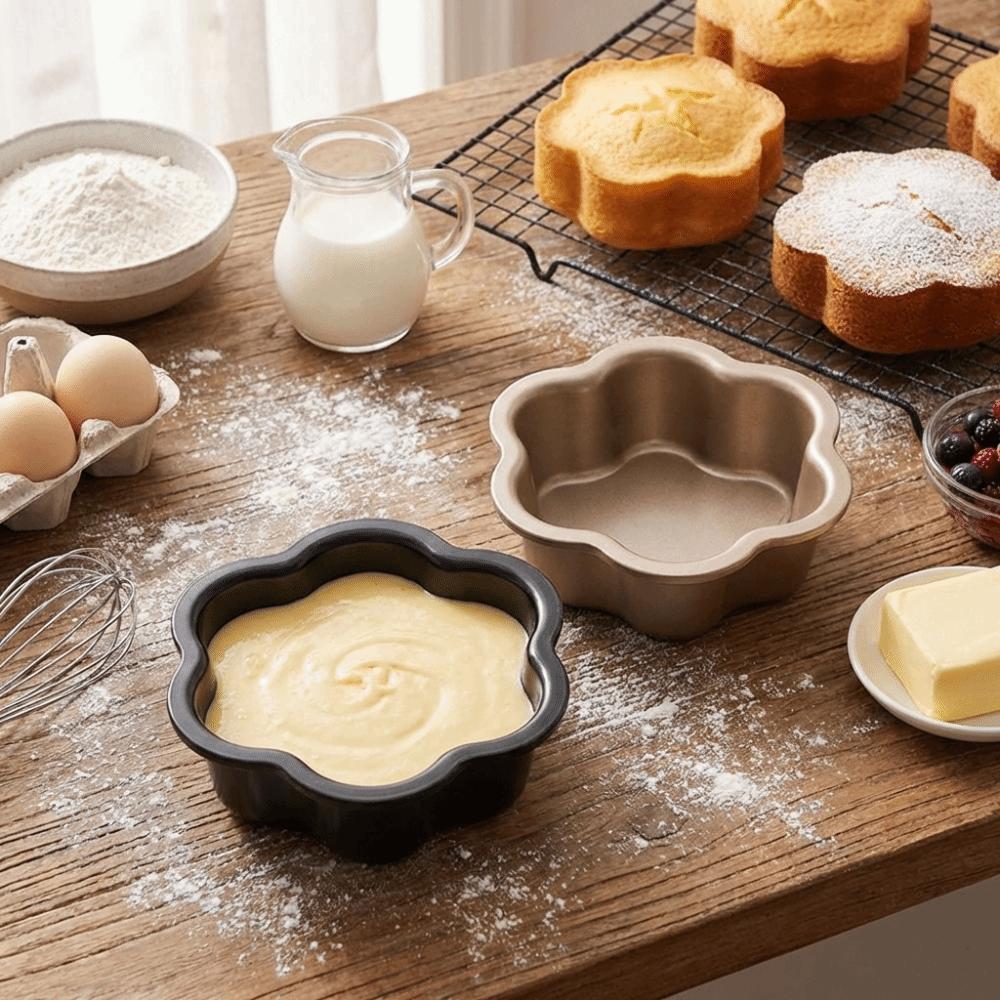 6/8inch Floral Shape Cake Pan Anti-rust Sponge Cake Mold Carbon Steel Bread Mold Kitchen Gadgets
