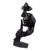 Thinker Statue Vivid Shape Compact Synthetic Resin Attractive Decorative Silence Is Golden Figurine for Home Black