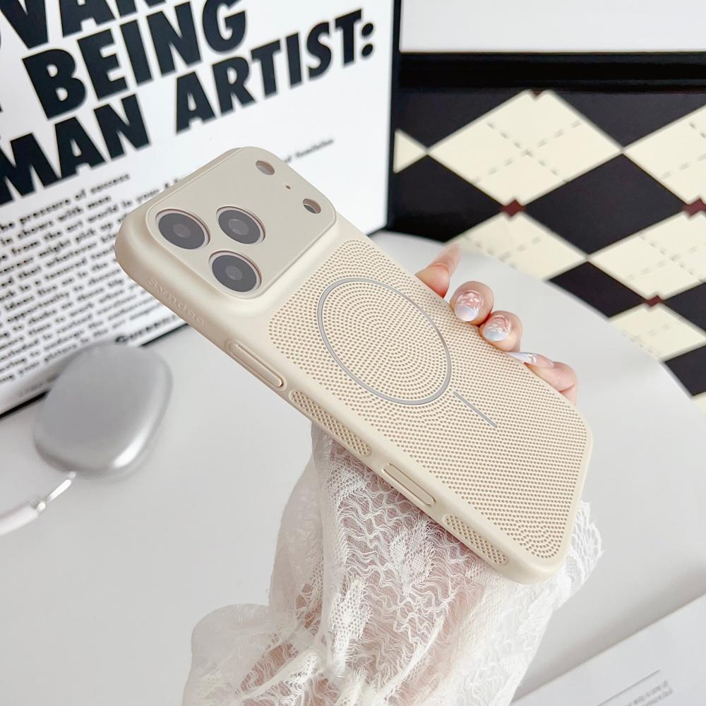 Heat Dissipation Mesh For Magsafe Phone Case For iPhone 17 Air 16 15 14 Plus 13 12 Pro Max Wireless Charge Magnetic Cover