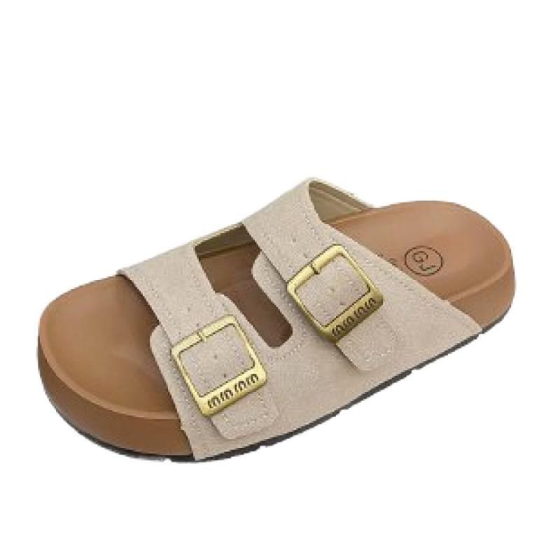 Thick-soled Cool Slippers for Women's Outer Wear 2025 Summer New Retro Heightening Boken Shoes Soft-soled Non-slip Versatile Beach Shoes