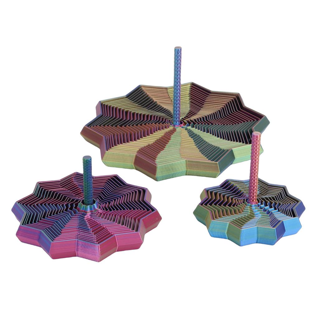 3 Stück 3D-gedruckte expandierende Sternenspielzeuge Polygonale Finger-Rotations-Sensorikspielzeuge mit Griff