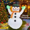 7.22FT Inflatable Toy Scarf Snowman with LED Light Xmas Yard Lawn Party Decoration Christmas Home Supplie Ornaments Festive Gift