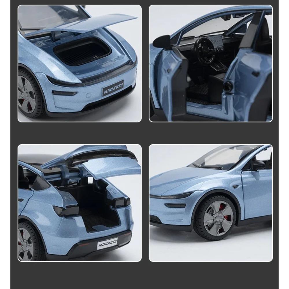 1/32 Tesla Model Y 2026 SUV Alloy Car Model Diecasts Metal New Energy Vehicles Car Model High Simulation Sound and Light Kids Toy Gift