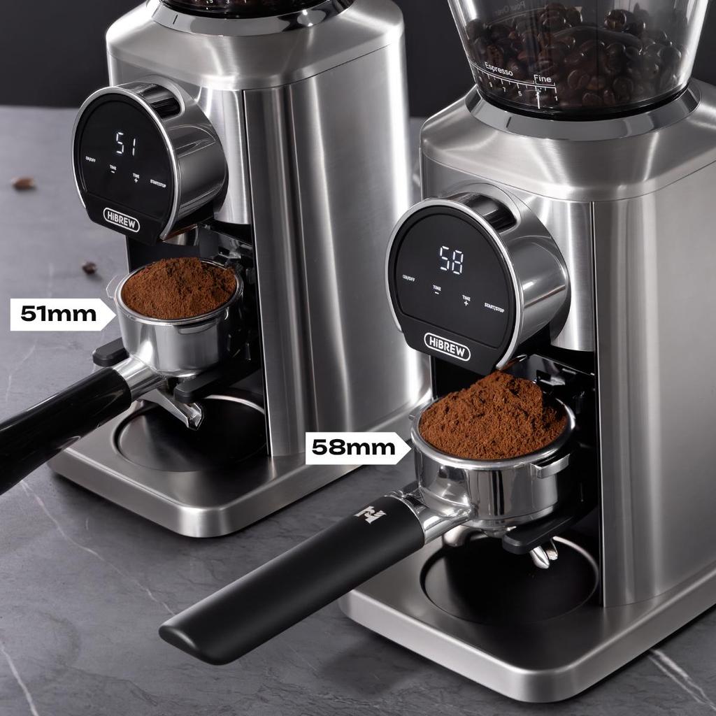 Electric Coffee Grinder Hibrew G3 Plus With 31 Grinding Settings, Smart Touchscreen, Stainless Steel Grinder, Silver