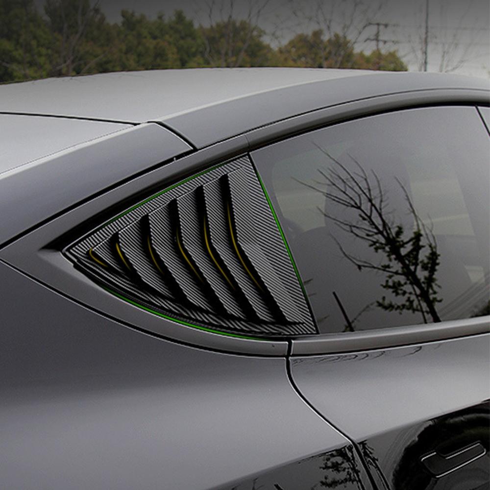 2 Pezzi Persiane Triangolari Posteriori per Auto Parasole Triangolare Modificato per Tesla Model 3/Y Patch Persiana Lunotto Posteriore ABS Branchia di