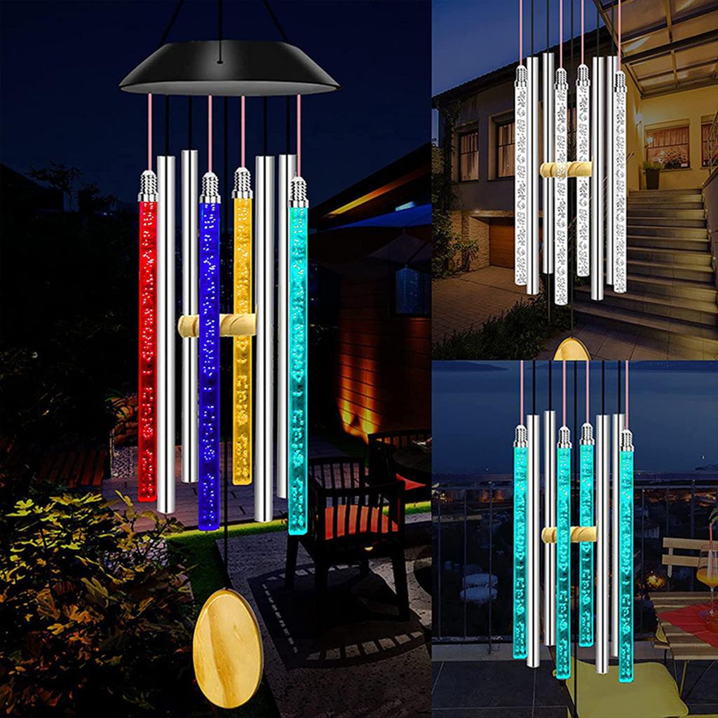 Solar Wind Chime Lights Acrylic Bubble Wand Ambient Lights Outdoor Waterproof Patio Decoration