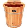 FiveLn Footbath Bucket with Wooden Legs, 21/40cm, Bubble Foot Tub, Relaxing and Warming Foot Tub (Includes Lid and Massage Bench, 40cm)