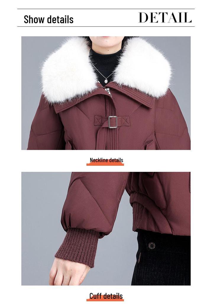 Stylish Winter Jacket with Large Fur Collar for Young Mothers and Older Women - 2025 Cotton Padded Outerwear