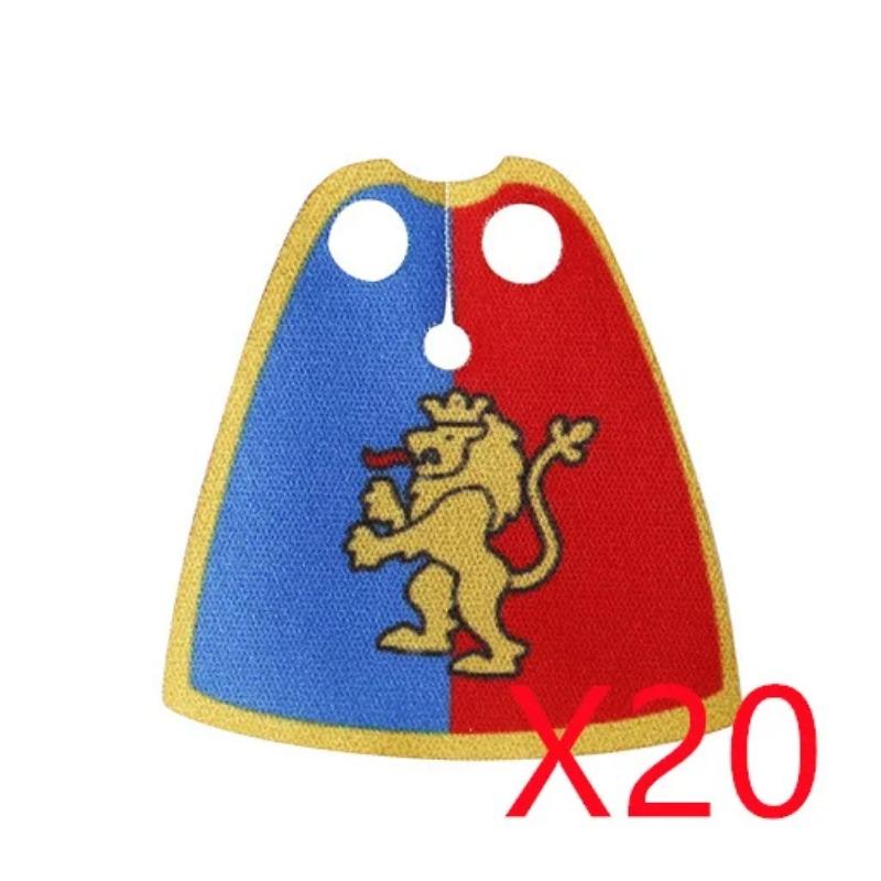 

MOC Военные Строительные Блоки Средневековые Фигурки Солдат Замок Рыцари Аксессуары Красочные Плащи Плащ с Принтом Мини Кирпичики