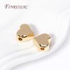 Trendy 18K Gold Plated Brass Metal Big Heart Beads High Quality Spacer Beads Separators DIY Jewelry Making Supplies Wholesale
