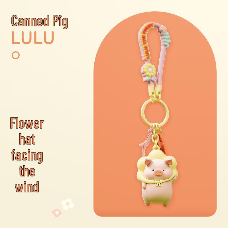 LULU Flower Series 3D Pig Cartoon Keychain & Backpack Pendant