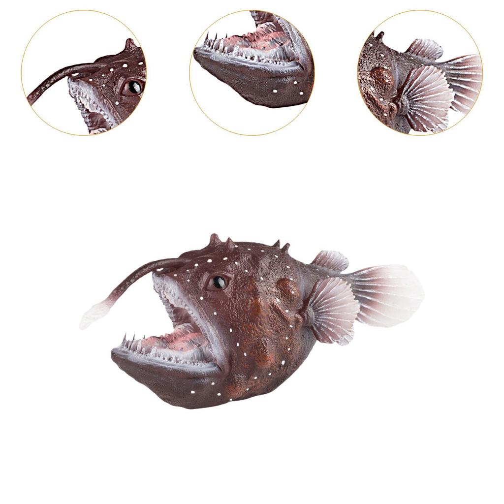 Angler Fish Figures Simulated Marine Animal Toy Model Small Realistic Goosefish for Birthday Gift