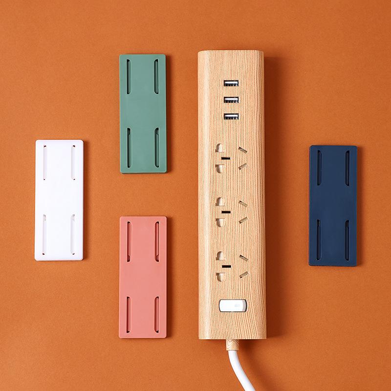Power Strip Fixator Self-adhesive Wall-mounted Socket Seamless Storage No Need for Drilling Power Strip Socket Wall-mounted Wire Clip