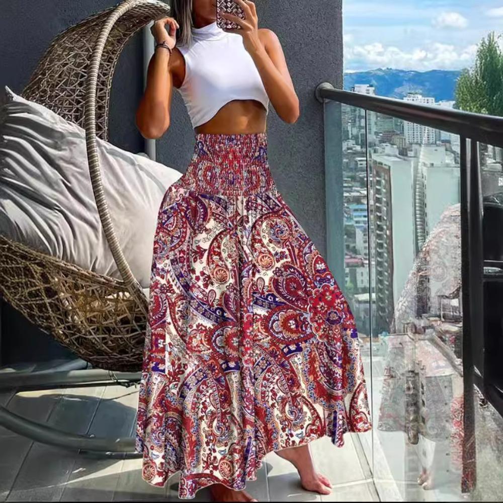 New casual fashion floral high waist skirt women's clothing