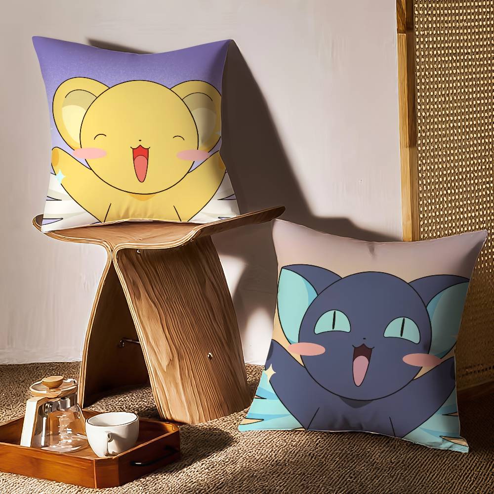 C-Cardcaptor AnimeS-Sakura Pillow Case Sofa and Living Room Decorative Cushion Covers Dust-proof and Mite-proof Invisible Zipper