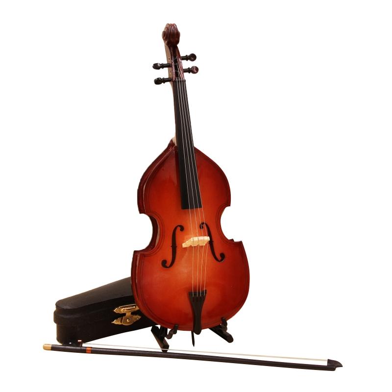 Miniature Guitar with Stand & Storage for Case Replica Ornament Bass Guitar Replica Mini Model Dollhouse Decoration Kid 25 cm