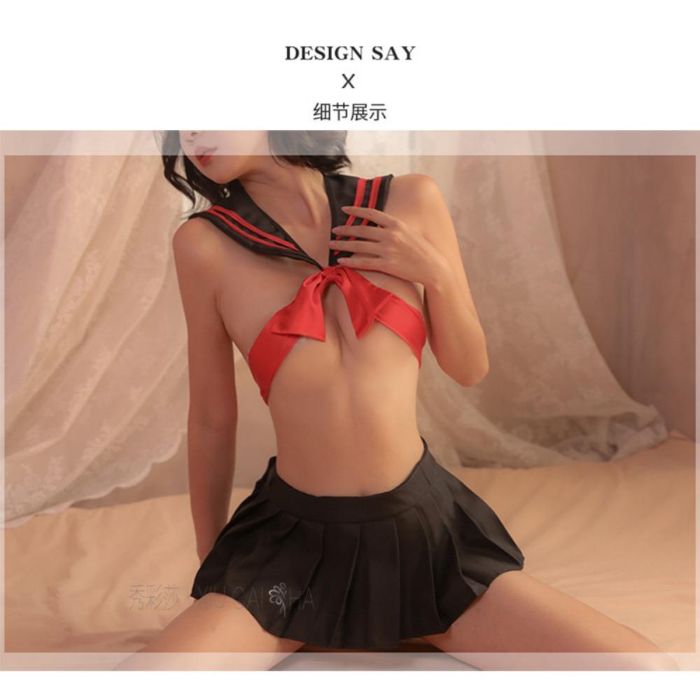 Cute Campus Sailor Hot Student Erotic Lingerie Sao Uniform Sexy Skirt Passion Seduction Suit Female Wholesale