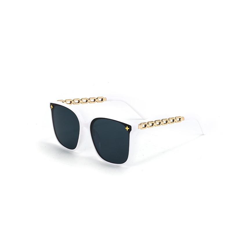 Large Frame Chain Sunglasses For Men And Women Street Shooting Uv-Proof Glasses With Sunglasses