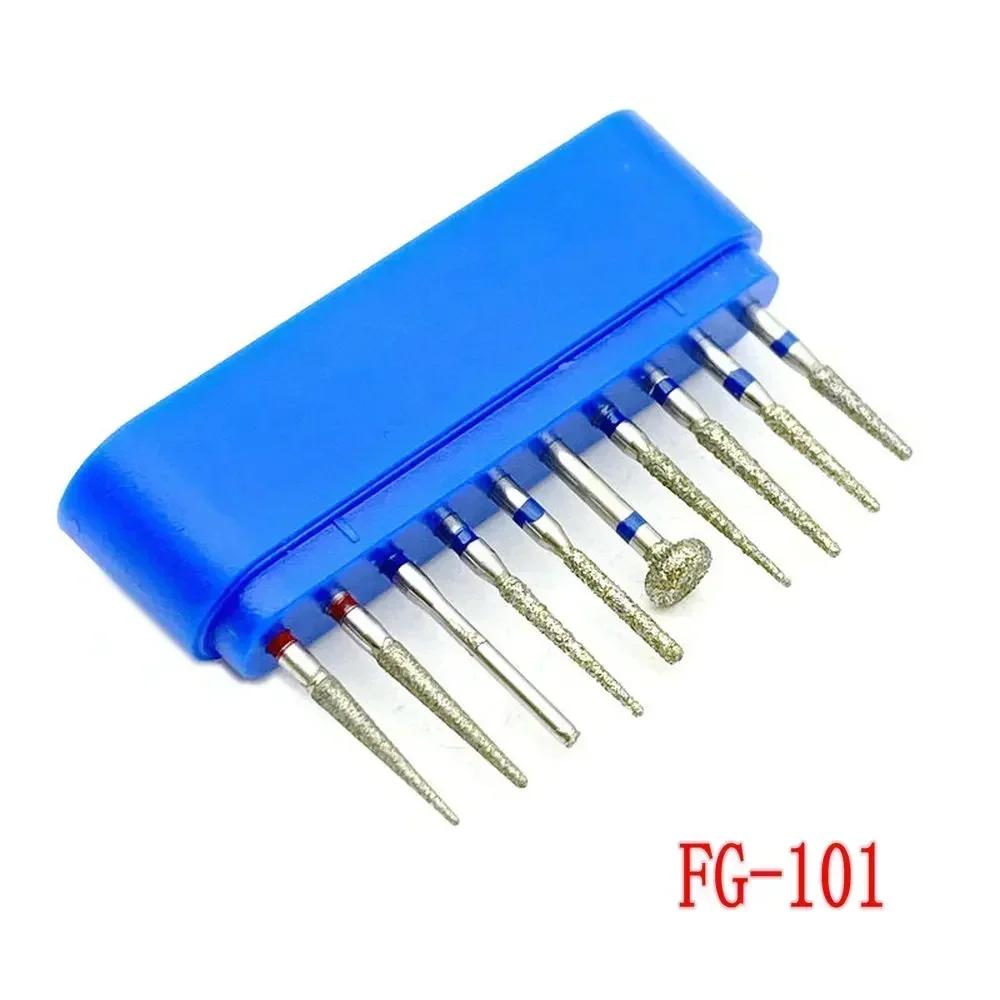 10pcs/box Dental Diamond Burs Drill FG Diamond 1.6mm Shank for High Speed Handpiece Burs