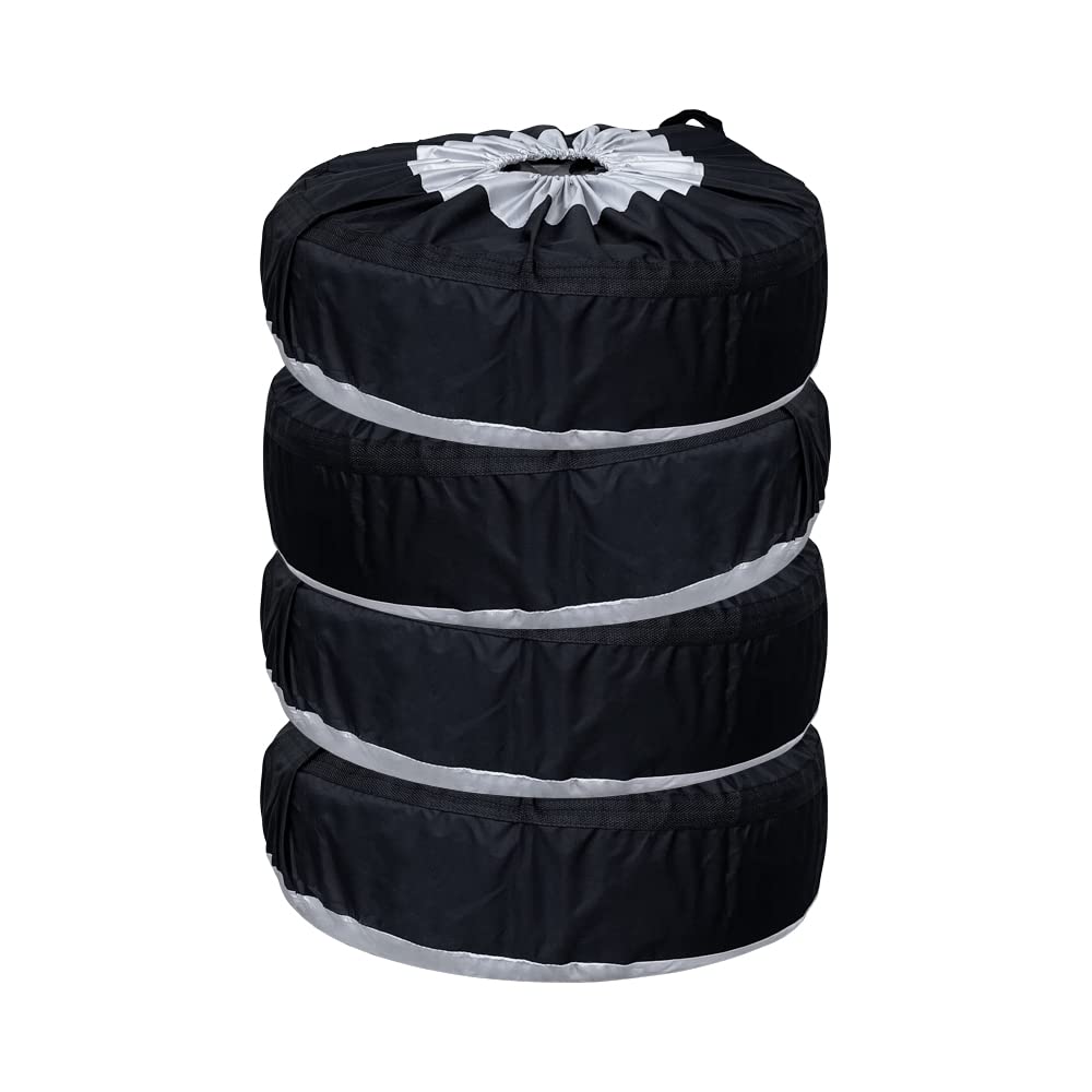 SUNGRAN Outdoor Tire Covers, 4-Pack, Waterproof/UV-Resistant/Dustproof, Carry Handles & Tie Straps, Washable, S Size 65 × 37 cm