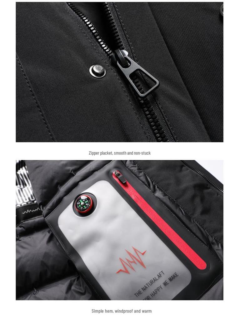 Herren 90% Daunen Winterparka mit Pelzkragen 2025