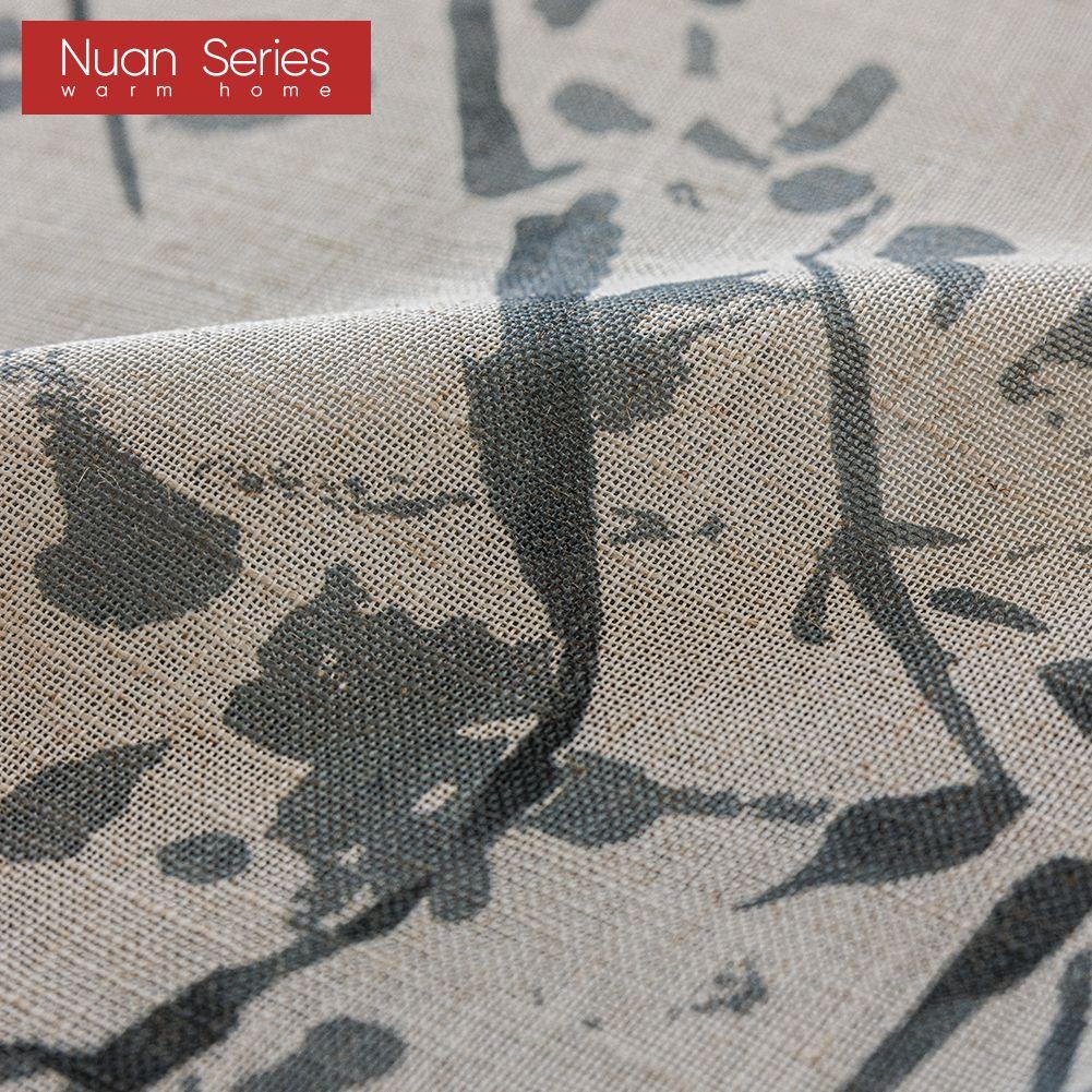 1PC Nuan Series Linen Texture Printed Sheer Curtain New Chinese Ink Bamboo Pattern Tulle for Living Room Bedroom Balcony Window Home Decor