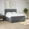 Box Spring Bed with Mattress Dark Grey 180 x 200 cm Fabric
