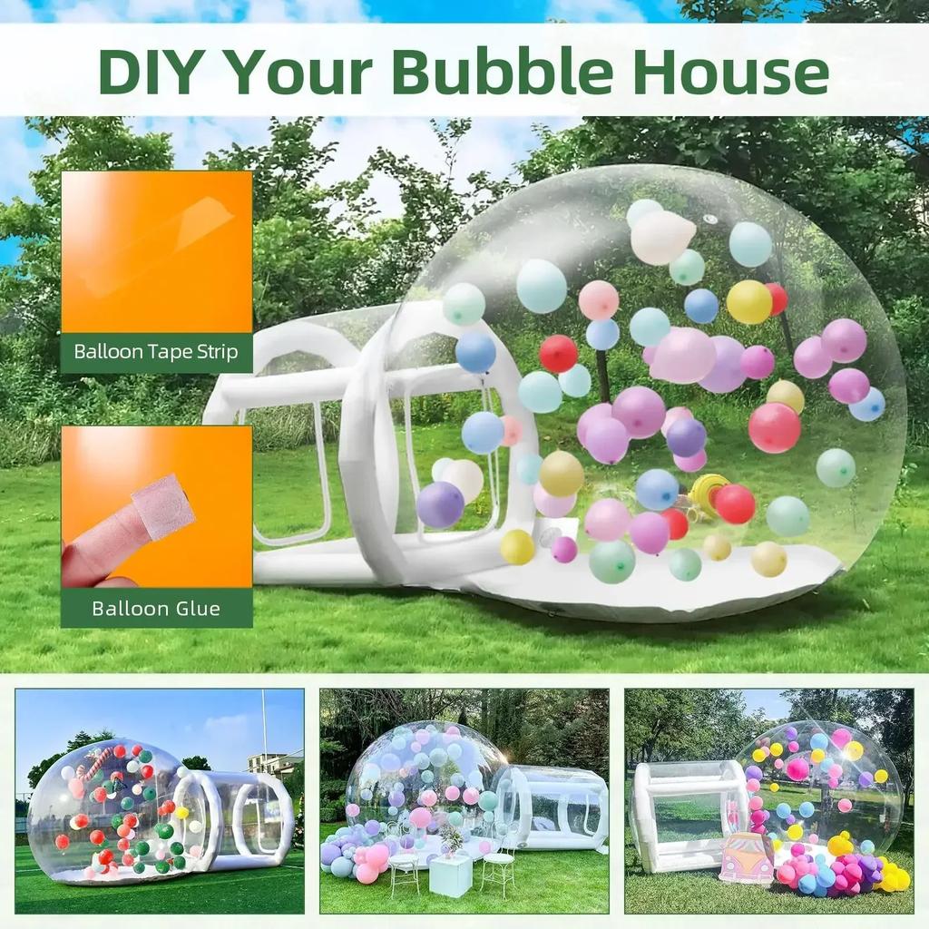 Inflatable Bubble House Clear PVC Dome Tent with Blower Quick Inflation 3-5 Min for Kids Party Backyard Garden Outdoor Play CE EN71 Certified