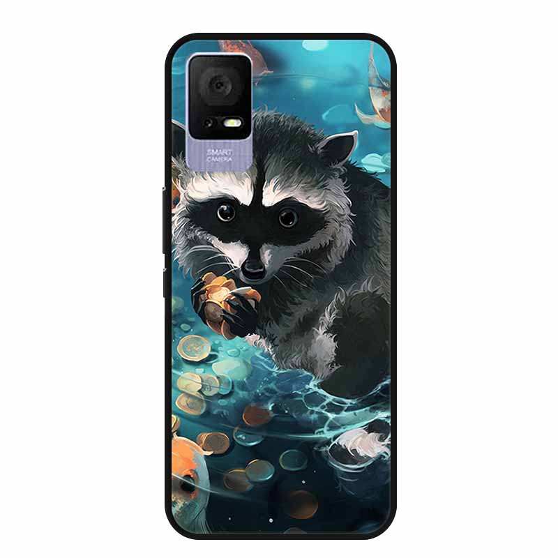 For TCL Ion V Case IonX Painted Cat Soft TPU Black Silicone Phone Cases for TCL Ion X Cover Fundas IonV Coques for TCLIonX Bags