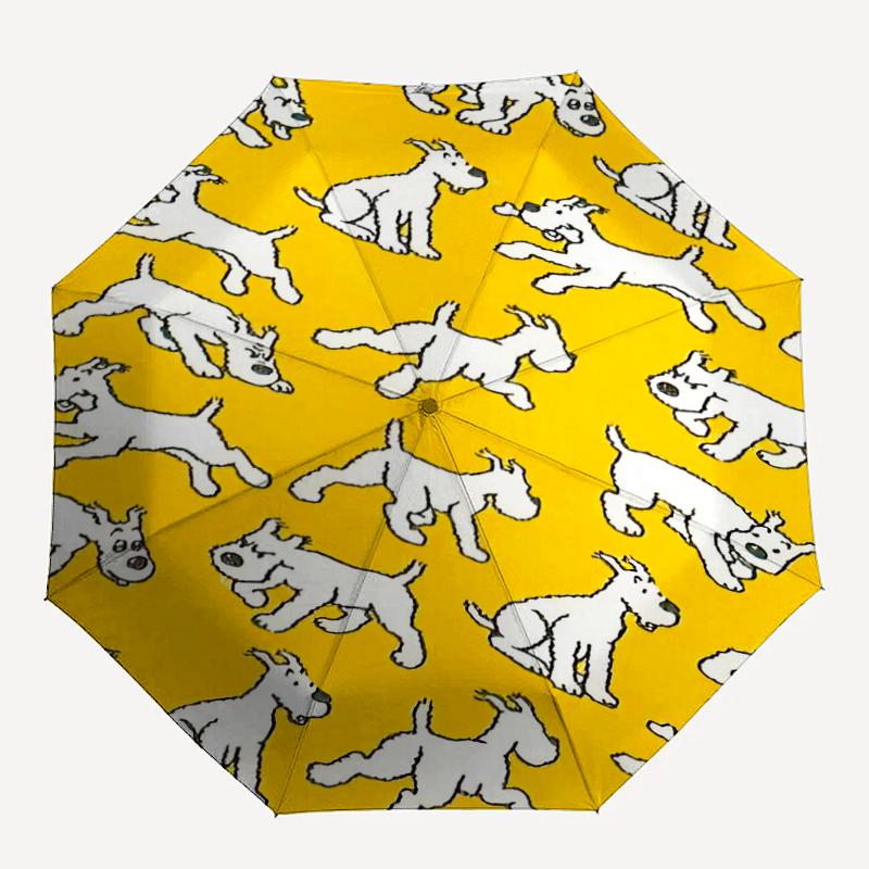 Tintin Theme Automatic Umbrella, Lightweight & Portable, 8 Rib, Perfect for Outdoor Travel, Birthdays, Christmas, Gifts.
