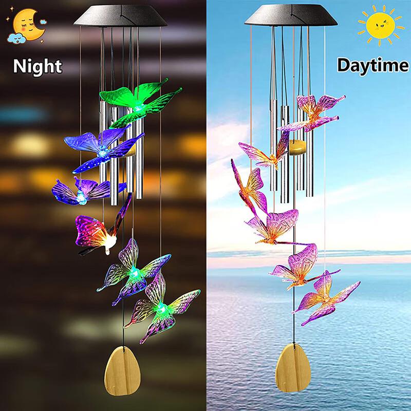 Solar Hummingbird & Butterfly Wind Chime Light