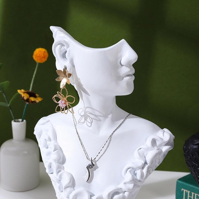 Boutique Necklace Jewelry Display Bust Resin Material Necklace Pendant Earring Chain Display-Case Mannequin Stand Holder