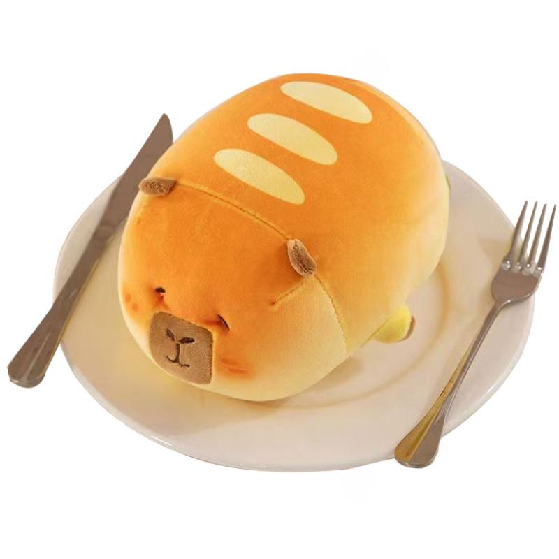 

Kawaii Bread Capybara Plush Toy Baking Style Capibara Soft Sleep Pillow Fluffy Cartoon Butter Bread Birthday Gift Bed Car Decor 19cm