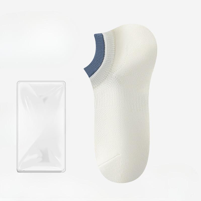 Male Summer Thin Solid Color Does Not Fall with Non Slip Anti Pilling Breathable Anti Odor Invisible Short Cotton Socks